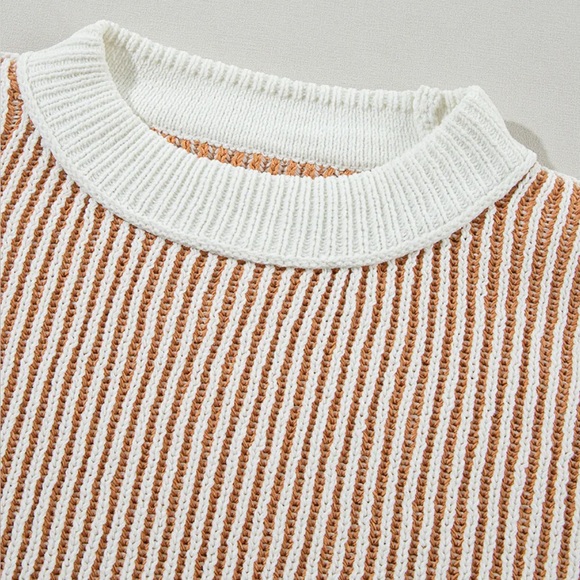 NWT [Altar'd State] Striped Oversized Ribbed Knit Pink Sweater Womens XXS XS S M - Picture 9 of 16